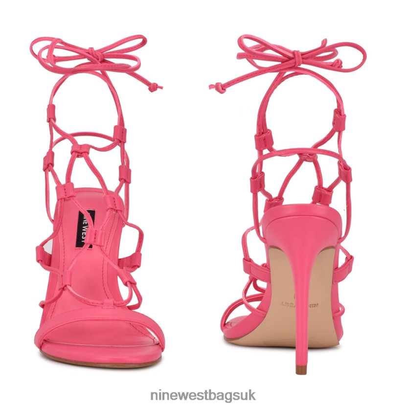 Nine West Mix Ankle Wrap Sandals RFX40B854 - Nine West Sandals UK Wow Pink