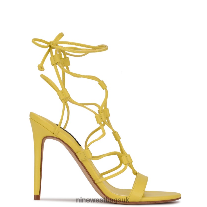 Nine West Mix Ankle Wrap Sandals RFX40B855 - Nine West UK Sale New Yellow