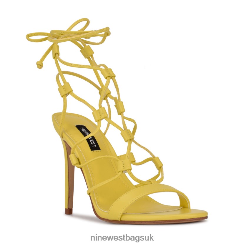 Nine West Mix Ankle Wrap Sandals RFX40B855 - Nine West UK Sale New Yellow