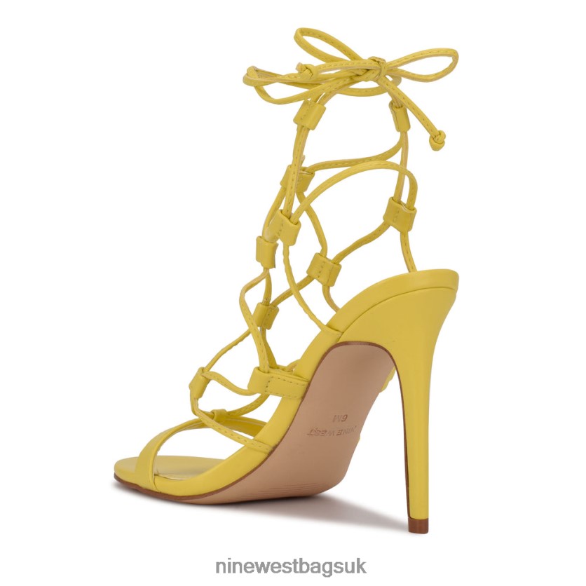 Nine West Mix Ankle Wrap Sandals RFX40B855 - Nine West UK Sale New Yellow