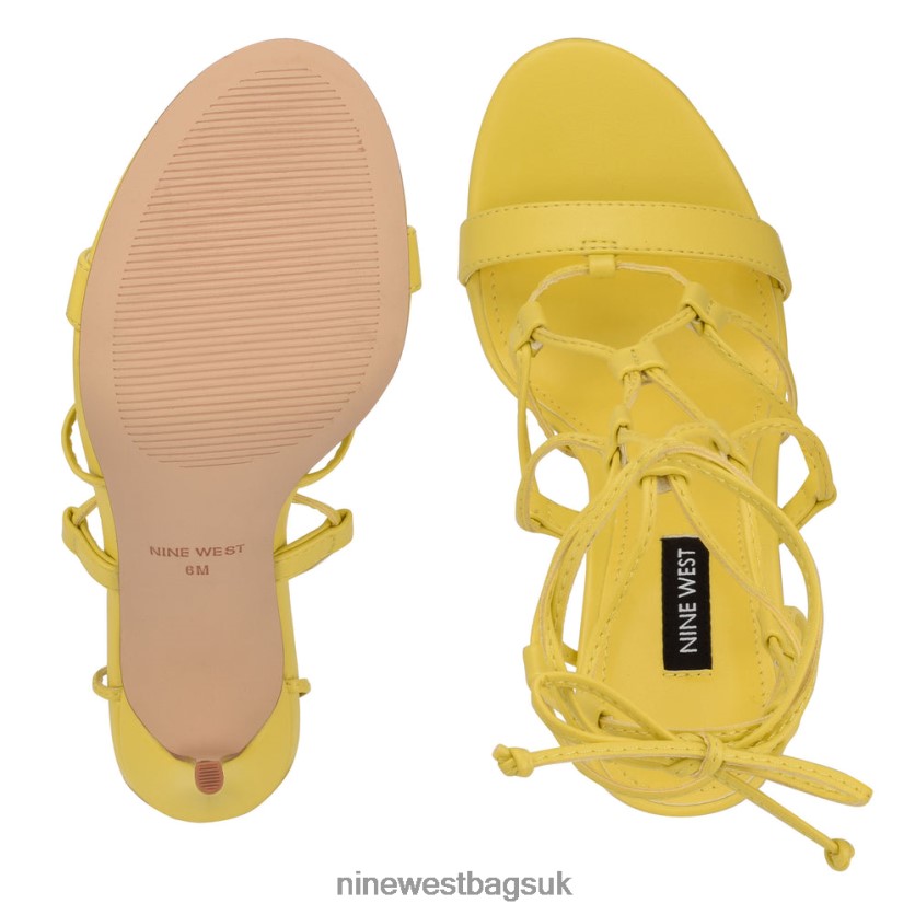 Nine West Mix Ankle Wrap Sandals RFX40B855 - Nine West UK Sale New Yellow