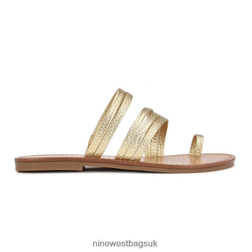 Nine West Cins Toe Ring Flat Strappy Slide Sandals RFX40B801 - Nine West UK Platino