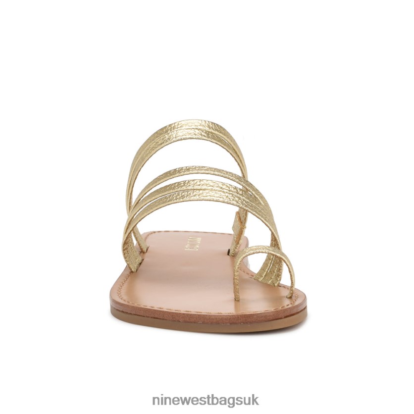 Nine West Cins Toe Ring Flat Strappy Slide Sandals RFX40B801 - Nine West UK Platino