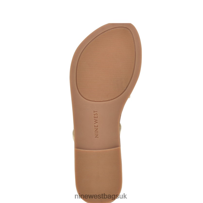 Nine West Cins Toe Ring Flat Strappy Slide Sandals RFX40B801 - Nine West UK Platino