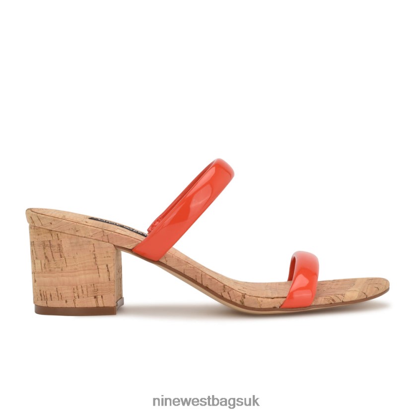 Nine West Tae Heeled Slide Sandals RFX40B804 - Nine West Bags UK Orange Cork