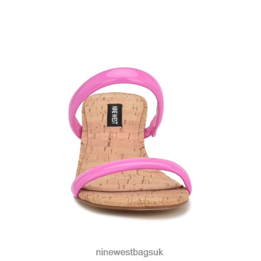 Nine West Tae Heeled Slide Sandals RFX40B805 - Nine West UK Neon Pink Cork