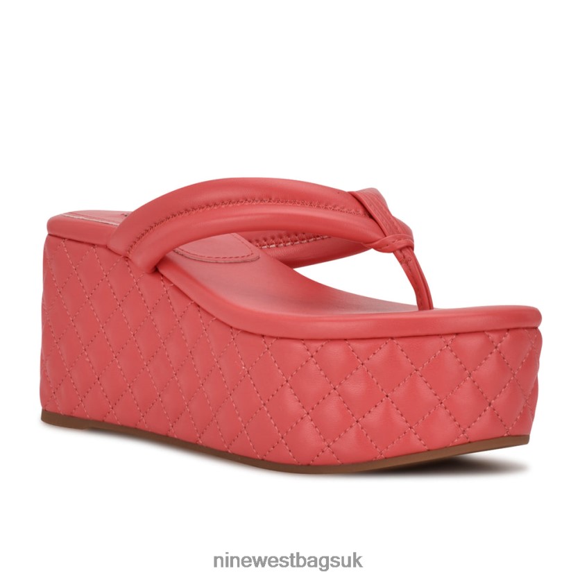 Nine West Newya Platform Thong Sandals RFX40B831 - Nine West UK Sale Coral