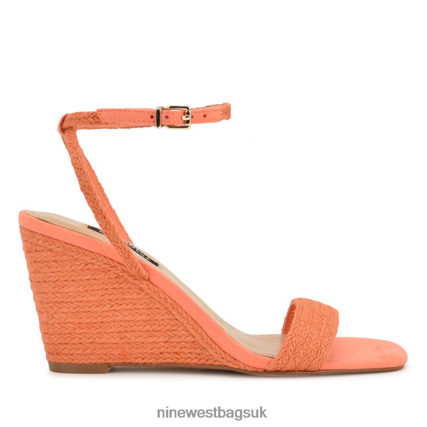 Nine West Nile Wedge Sandals RFX40B829 - Nine West UK Orange Woven