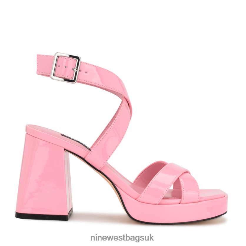 Nine West Tackle Ankle Strap Platform Sandals RFX40B820 - Nine West Bags UK Pink Patent