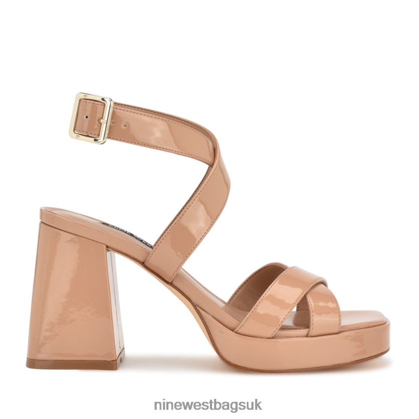 Nine West Tackle Ankle Strap Platform Sandals RFX40B822 - Nine West Sandals UK Blush Patent