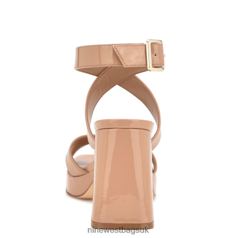 Nine West Tackle Ankle Strap Platform Sandals RFX40B822 - Nine West Sandals UK Blush Patent