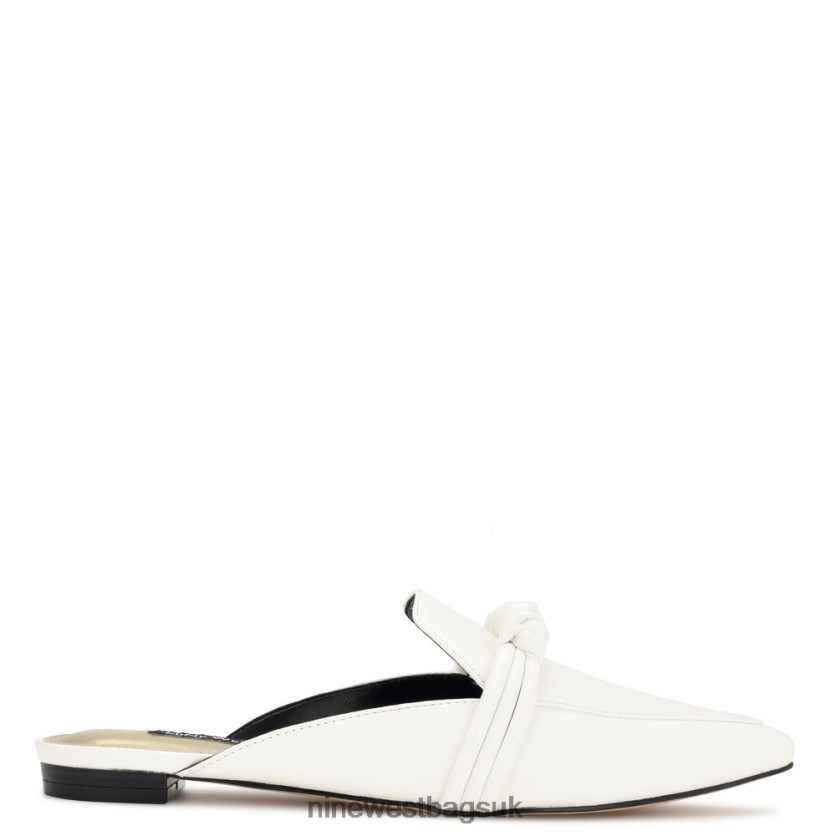 Nine West Aliby Flat Mules RFX40B687 - Nine West UK Sale White