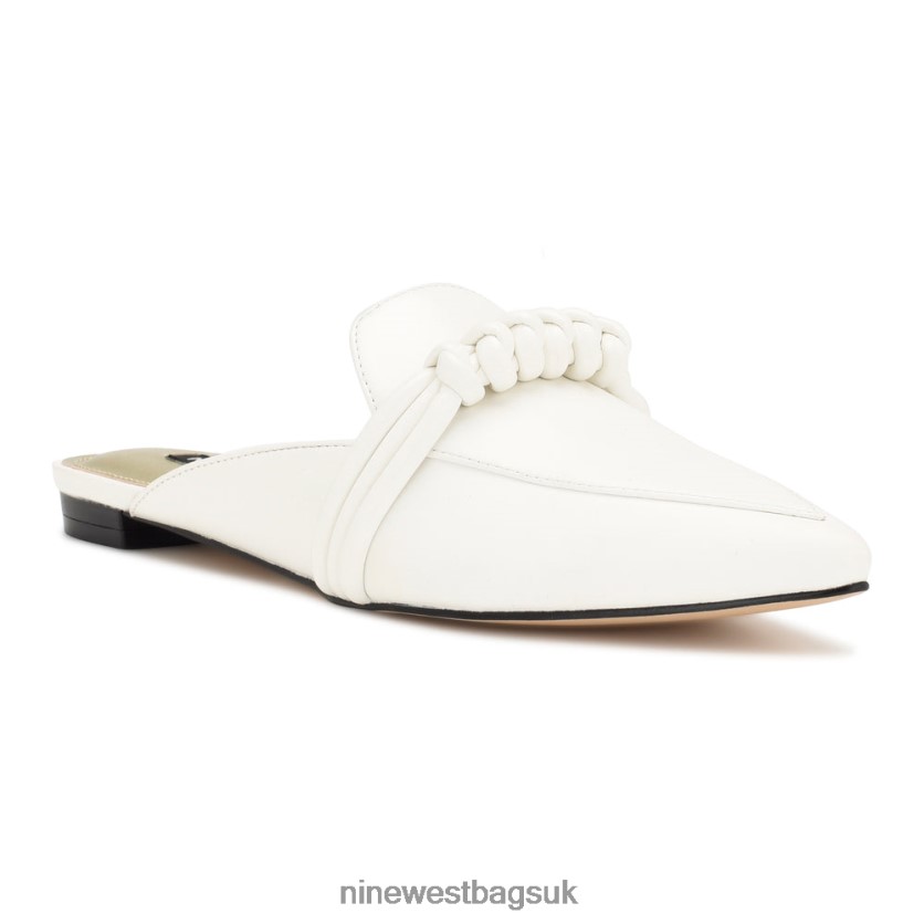 Nine West Aliby Flat Mules RFX40B687 - Nine West UK Sale White