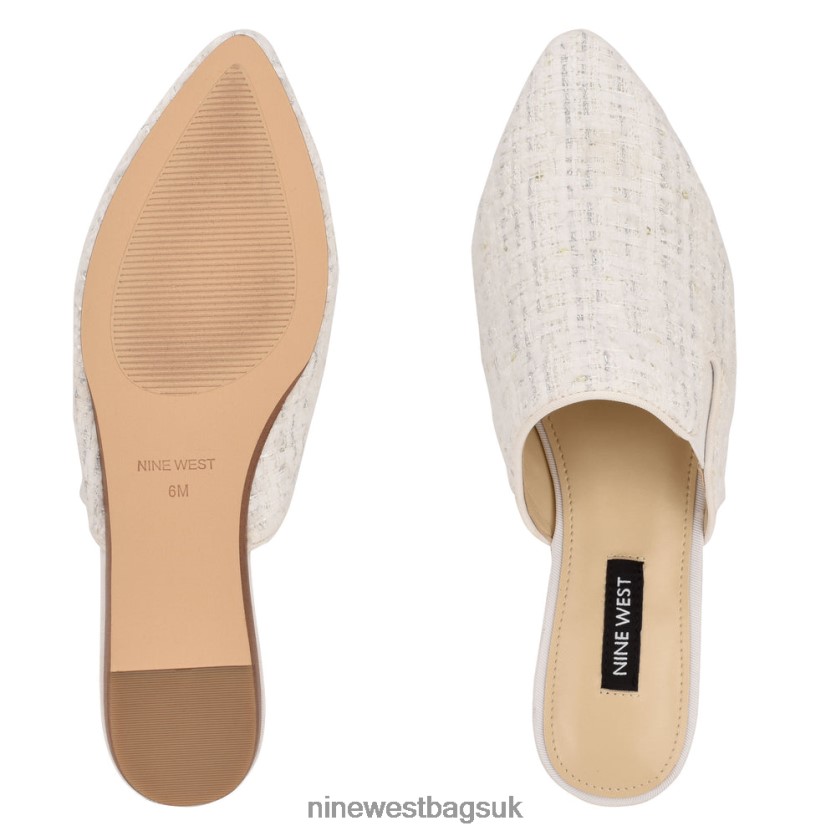 Nine West Freeda Pointy Toe Mules RFX40B2345 - Nine West UK White Boucle