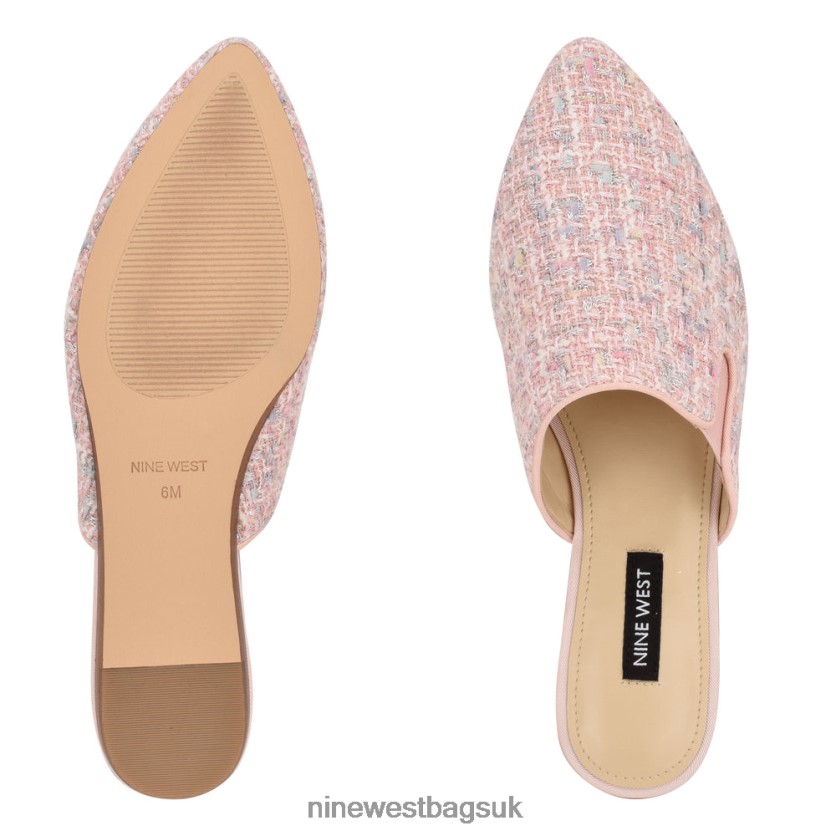 Nine West Freeda Pointy Toe Mules RFX40B2346 - Nine West Sandals UK Light Pink Boucle