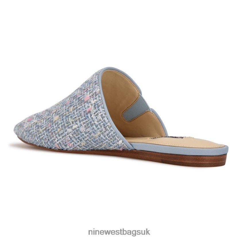 Nine West Freeda Pointy Toe Mules RFX40B2347 - Nine West UK Sale Light Blue Boucle