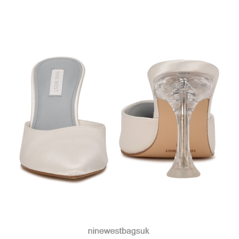 Nine West Hott Pointy Toe Mules RFX40B2009 - Nine West UK White Satin