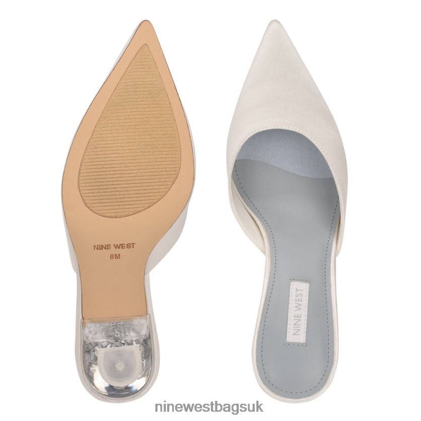 Nine West Hott Pointy Toe Mules RFX40B2009 - Nine West UK White Satin