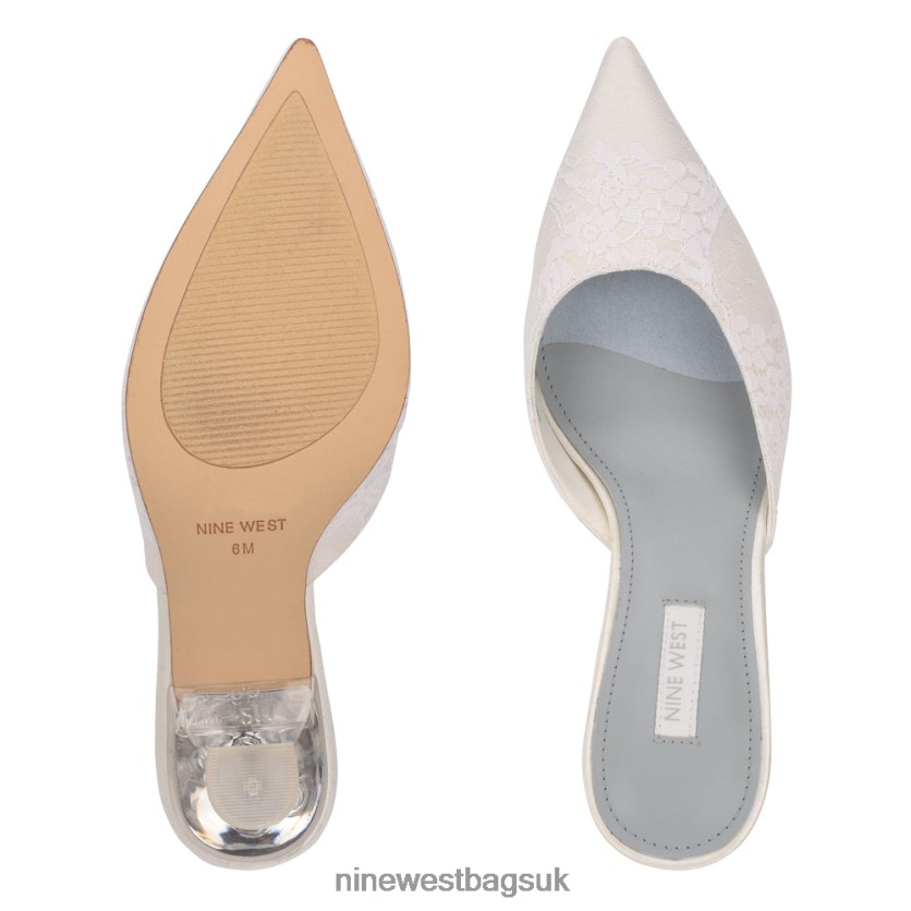 Nine West Hott Pointy Toe Mules RFX40B739 - Nine West UK Sale White Lace