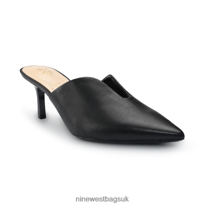 Nine West Kapps 9x9 Pointy Toe Mules RFX40B698 - Nine West Sandals UK Black Leather
