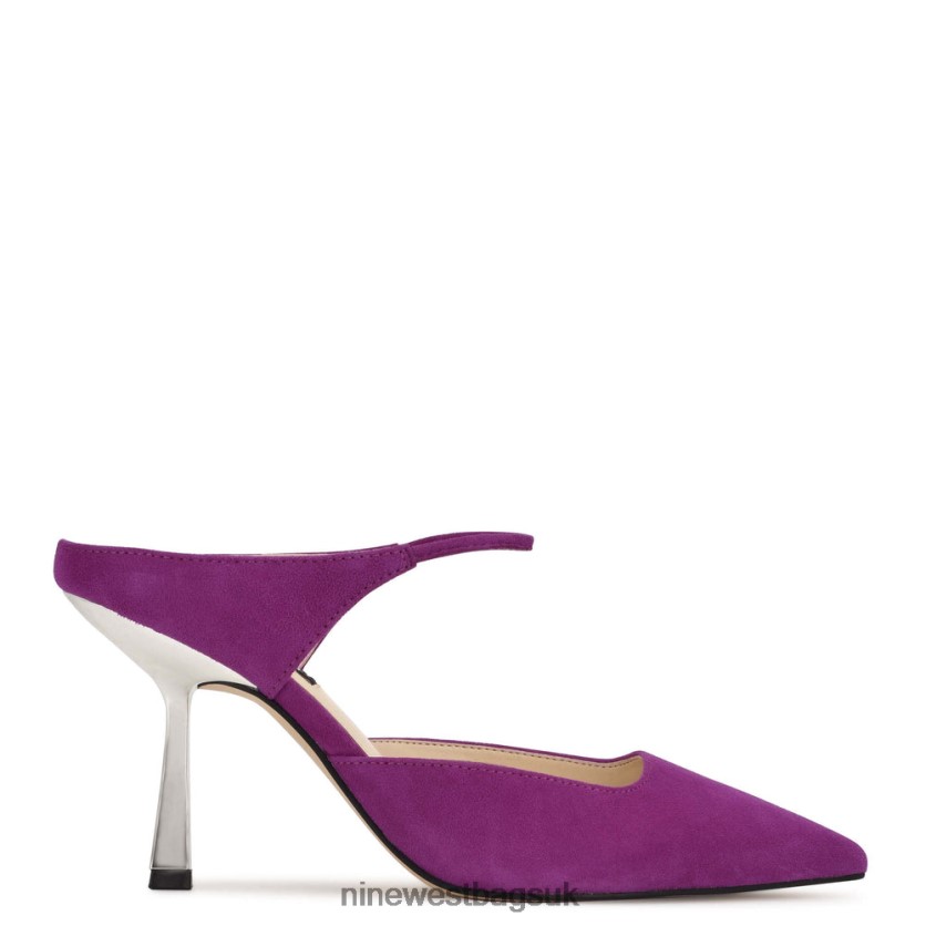 Nine West Madys Heeled Mules RFX40B1931 - Nine West UK Sale Purple Suede