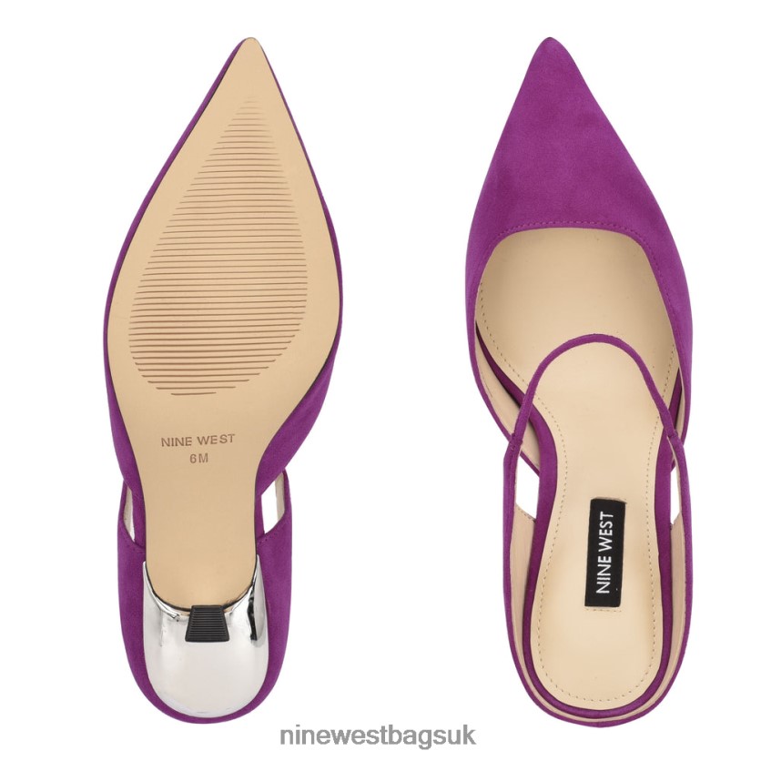 Nine West Madys Heeled Mules RFX40B1931 - Nine West UK Sale Purple Suede