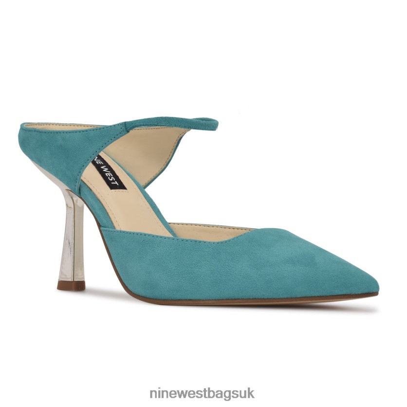 Nine West Madys Heeled Mules RFX40B1932 - Nine West Bags UK Turquoise Suede