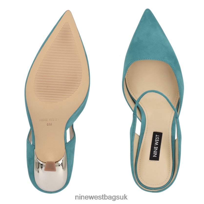Nine West Madys Heeled Mules RFX40B1932 - Nine West Bags UK Turquoise Suede