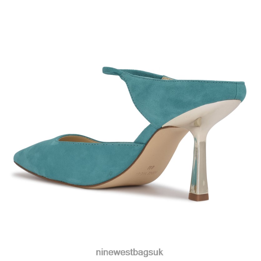 Nine West Madys Heeled Mules RFX40B734 - Nine West Sandals UK Turquoise Suede