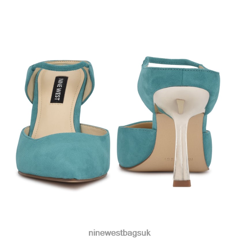 Nine West Madys Heeled Mules RFX40B734 - Nine West Sandals UK Turquoise Suede