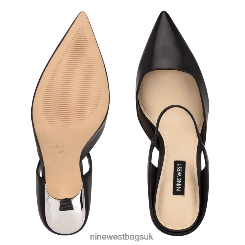 Nine West Madys Heeled Mules RFX40B735 - Nine West UK Sale Black Leather