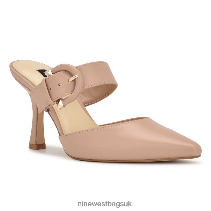 Nine West Sanra Pointy Toe Heeled Mules RFX40B685 - Nine West UK Barely Nude