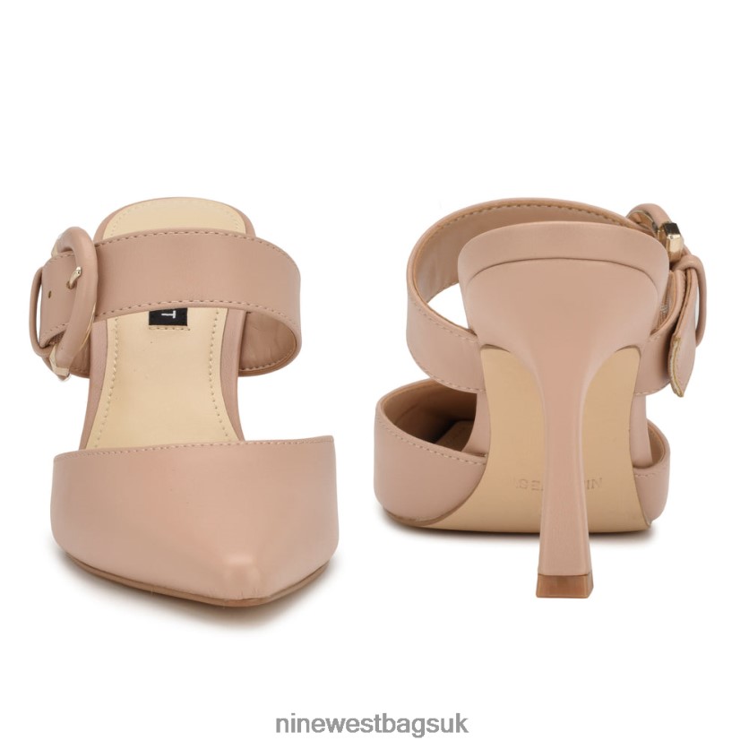 Nine West Sanra Pointy Toe Heeled Mules RFX40B685 - Nine West UK Barely Nude