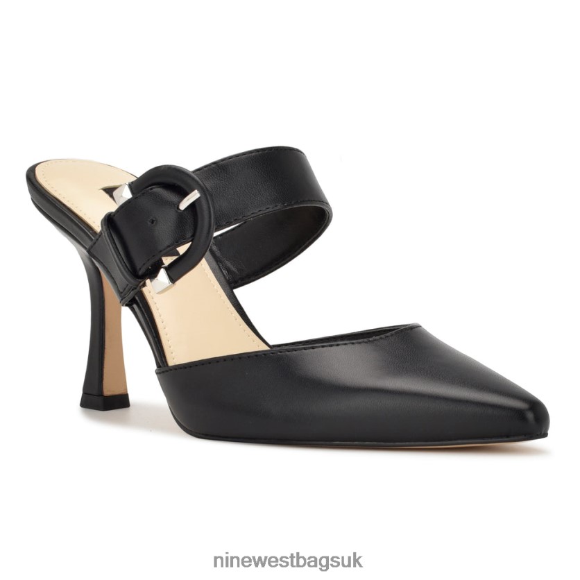 Nine West Sanra Pointy Toe Heeled Mules RFX40B686 - Nine West Sandals UK Black