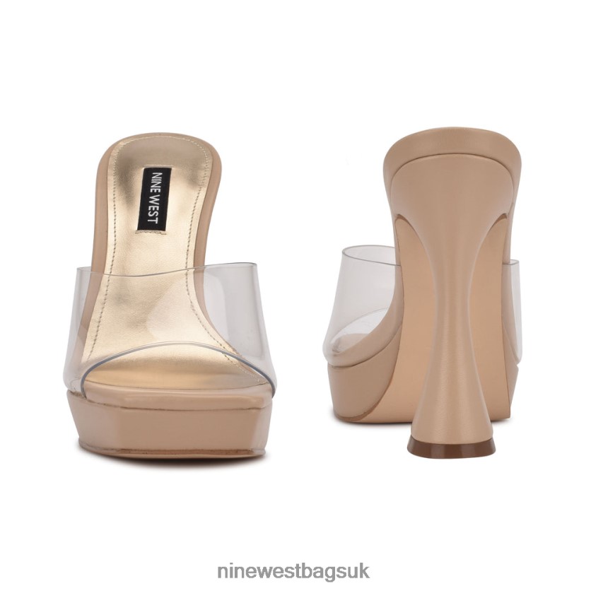 Nine West Ansel Platform Slide Sandals RFX40B2004 - Nine West Bags UK Clear/Warm Blush