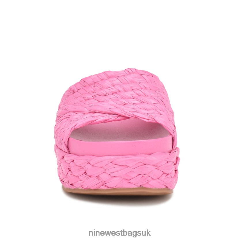 Nine West Canni Espadrille Slide Sandals RFX40B646 - Nine West Sandals UK Pink Raffia