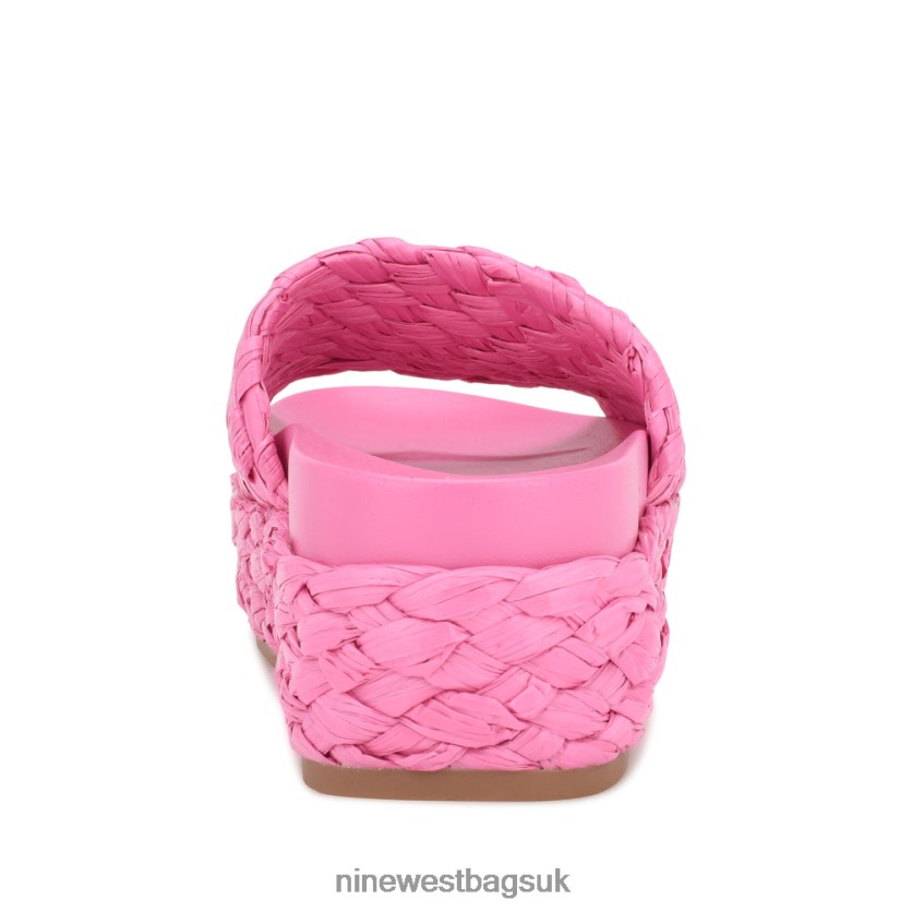Nine West Canni Espadrille Slide Sandals RFX40B646 - Nine West Sandals UK Pink Raffia