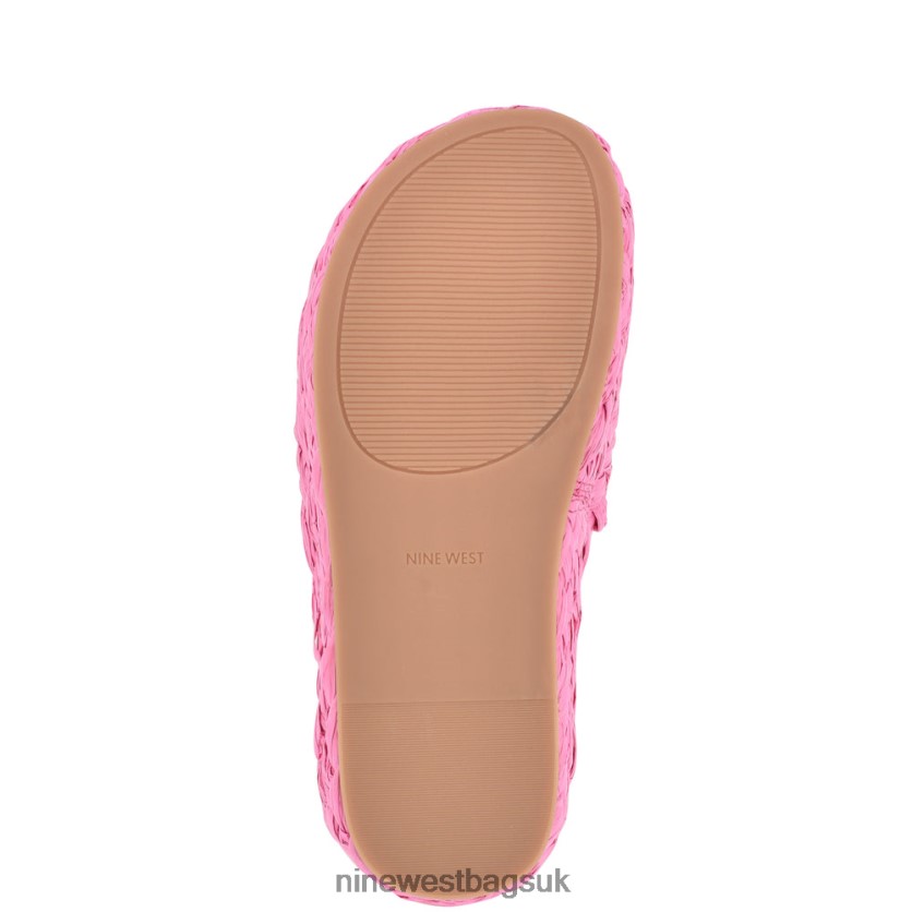 Nine West Canni Espadrille Slide Sandals RFX40B646 - Nine West Sandals UK Pink Raffia