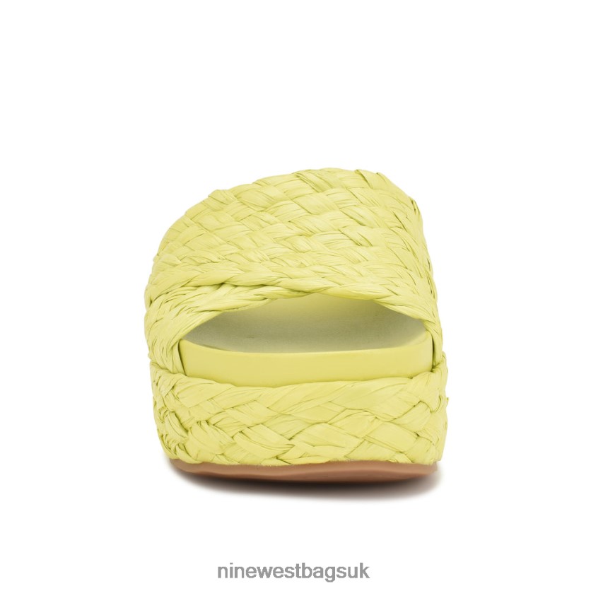 Nine West Canni Espadrille Slide Sandals RFX40B648 - Nine West Bags UK Lime Green Raffia