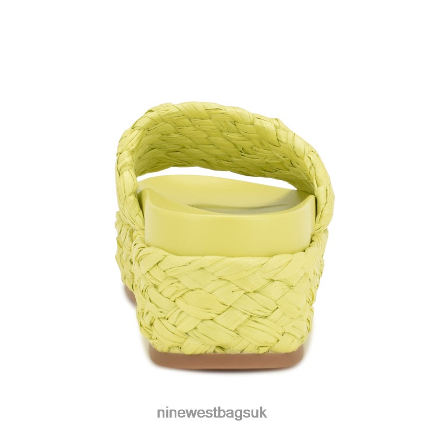 Nine West Canni Espadrille Slide Sandals RFX40B648 - Nine West Bags UK Lime Green Raffia