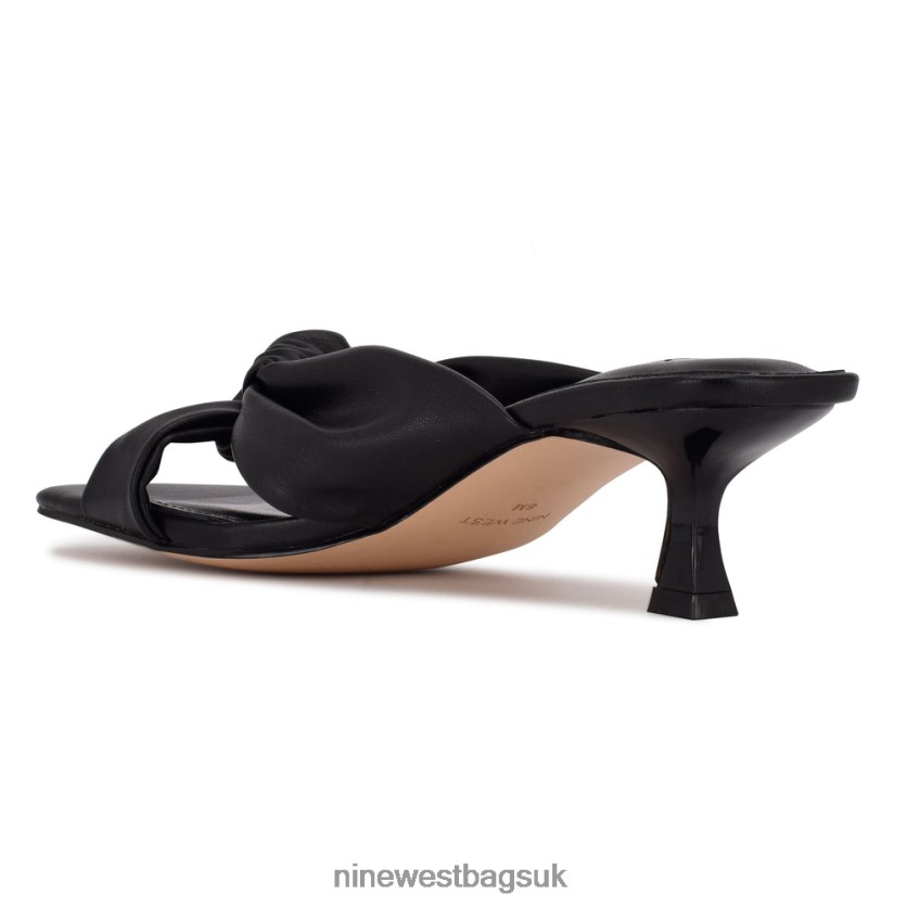 Nine West Dipa Heeled Slide Sandals RFX40B2260 - Nine West Bags UK Black