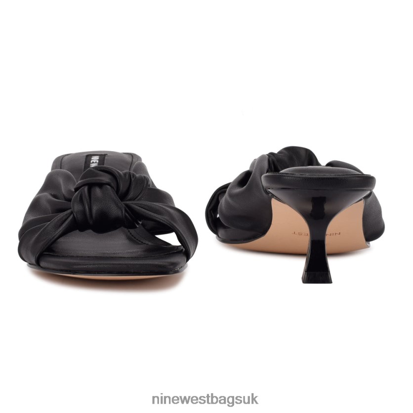 Nine West Dipa Heeled Slide Sandals RFX40B2260 - Nine West Bags UK Black