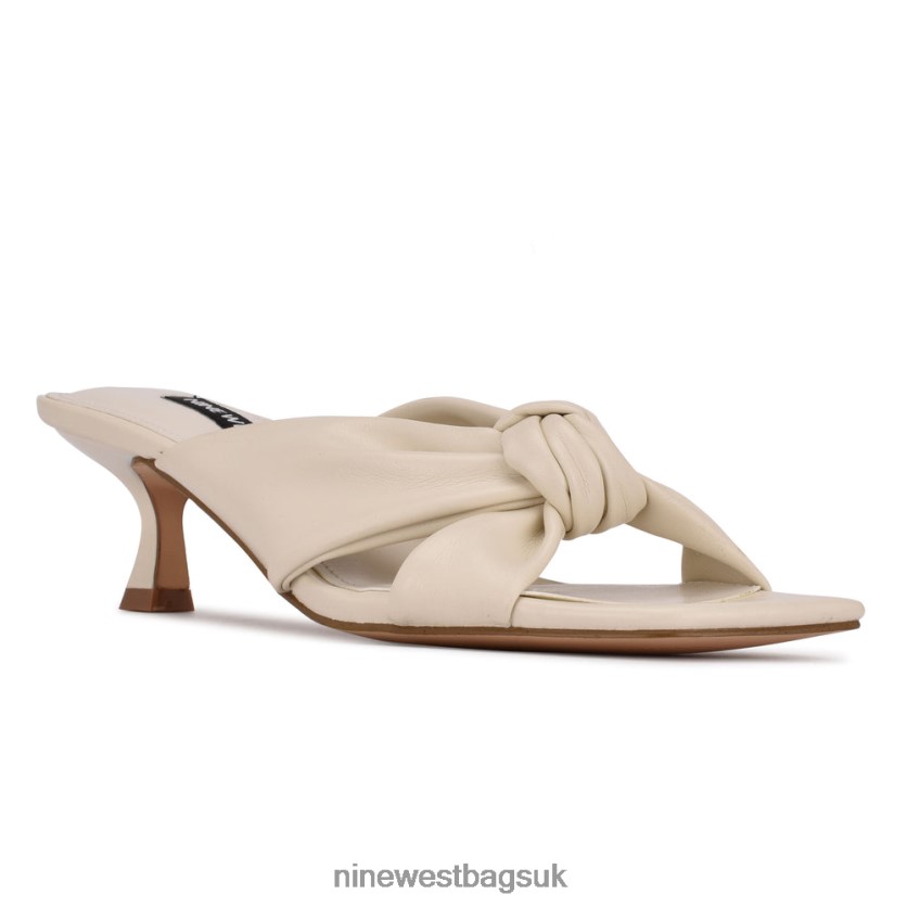 Nine West Dipa Heeled Slide Sandals RFX40B2261 - Nine West UK Chic Cream