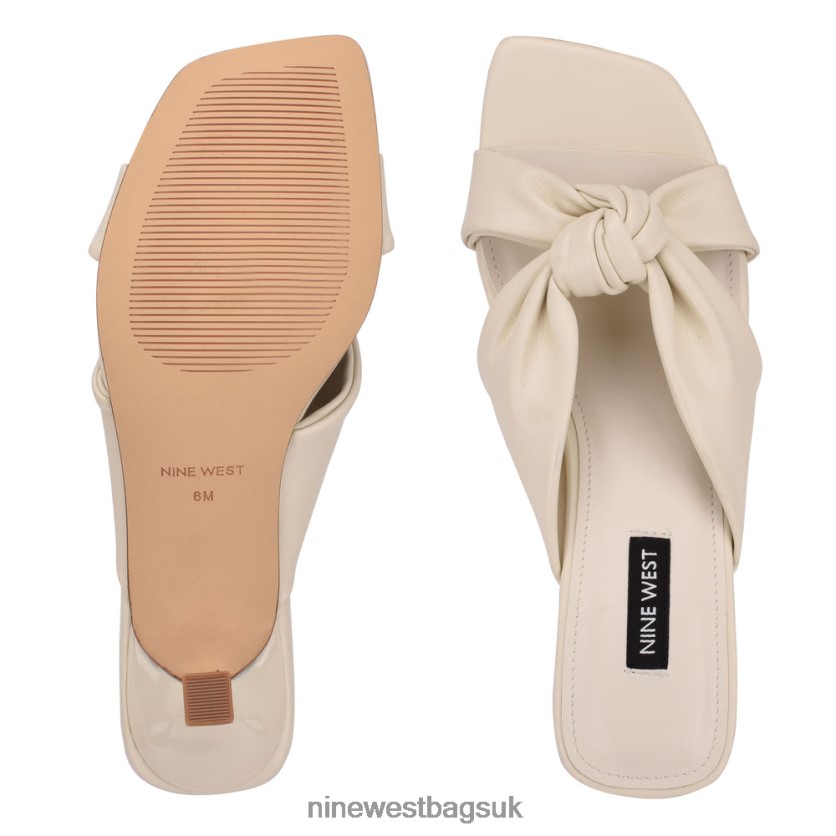 Nine West Dipa Heeled Slide Sandals RFX40B2261 - Nine West UK Chic Cream