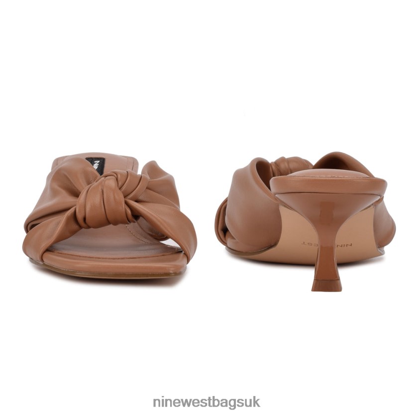 Nine West Dipa Heeled Slide Sandals RFX40B2263 - Nine West UK Sale Natural