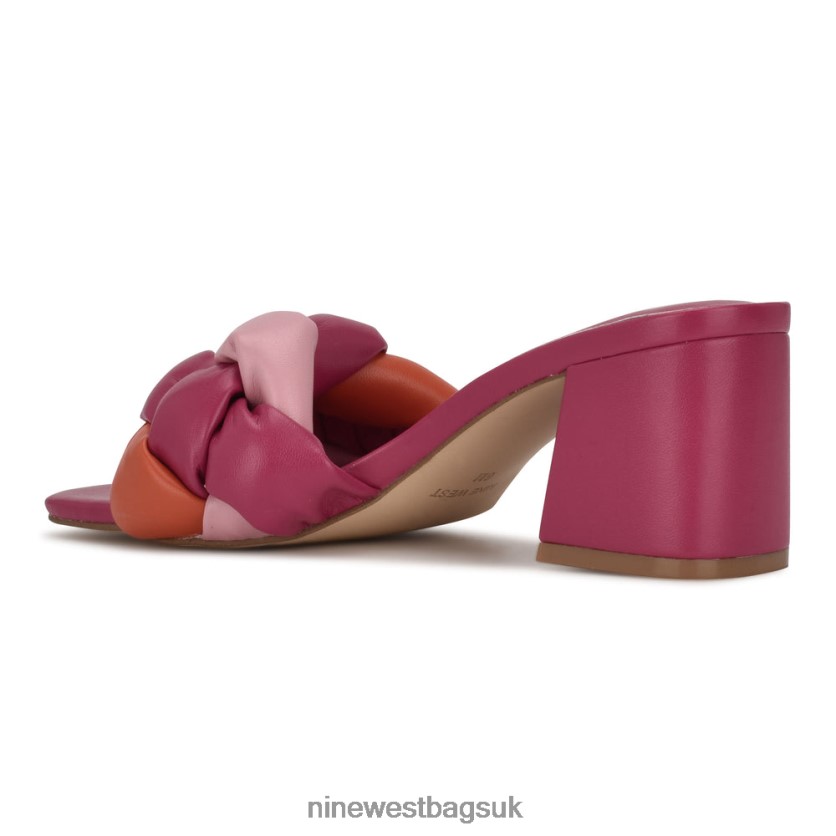 Nine West Gotit Block Heel Slide Sandals RFX40B1026 - Nine West Sandals UK Candy Pink Multi
