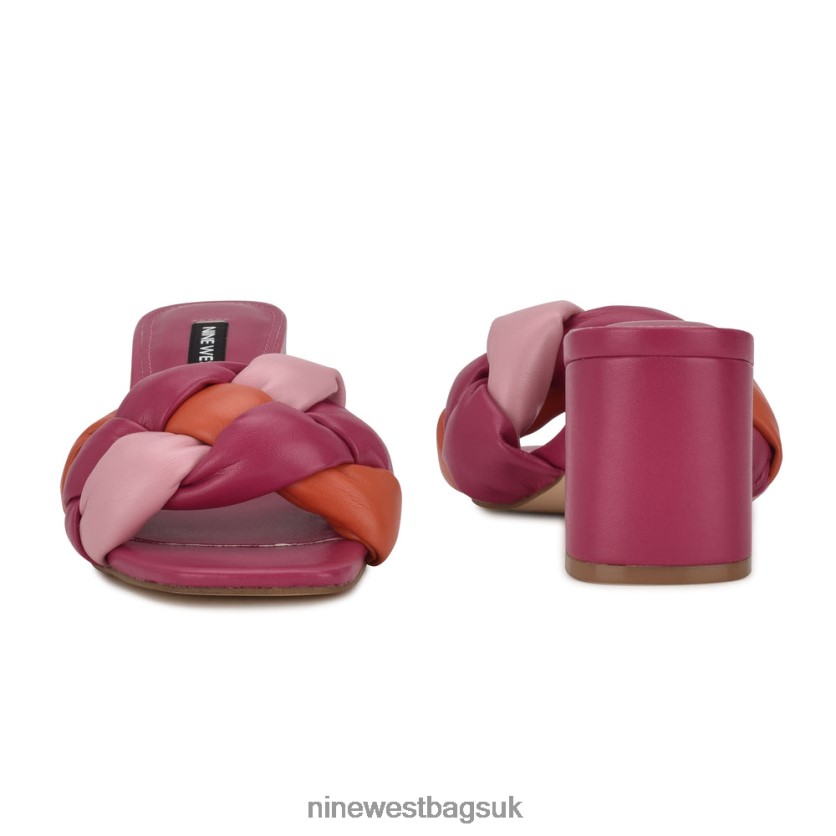 Nine West Gotit Block Heel Slide Sandals RFX40B1026 - Nine West Sandals UK Candy Pink Multi