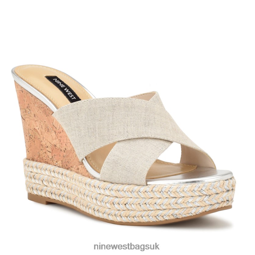 Nine West Hues Wedge Slide Sandals RFX40B658 - Nine West Sandals UK Light Natural