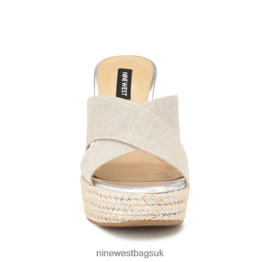 Nine West Hues Wedge Slide Sandals RFX40B658 - Nine West Sandals UK Light Natural