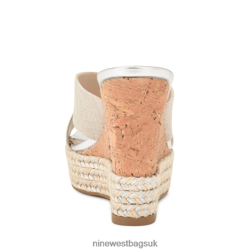 Nine West Hues Wedge Slide Sandals RFX40B658 - Nine West Sandals UK Light Natural
